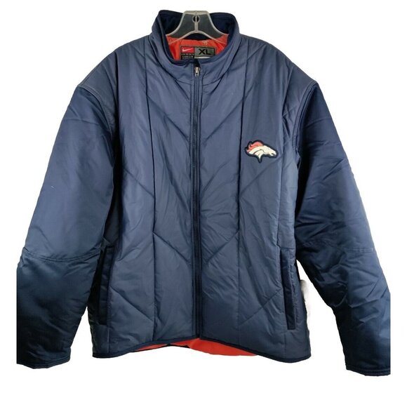 Nike Team Men’s NFL Denver Bronco Puffy Full Zip Coat SIZE XLARGE Nice!